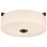Access Lighting Rachel 2 Light Flush Mount, Matte Black/Opal