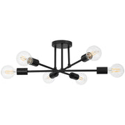 Access Lighting Marin 6 Light Semi Flush, Matte Black