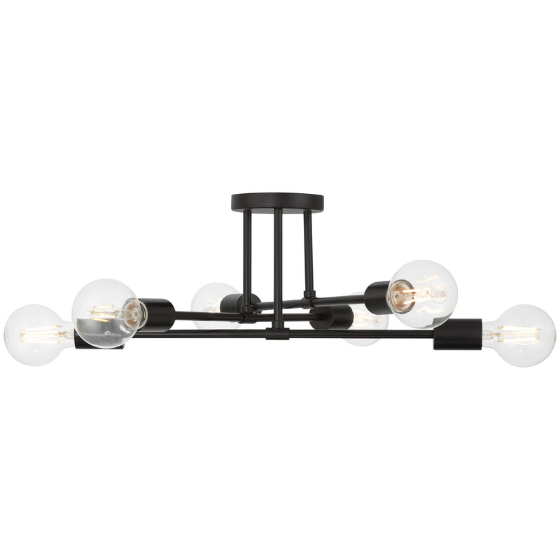 Access Lighting Marin 6 Light Semi Flush, Matte Black