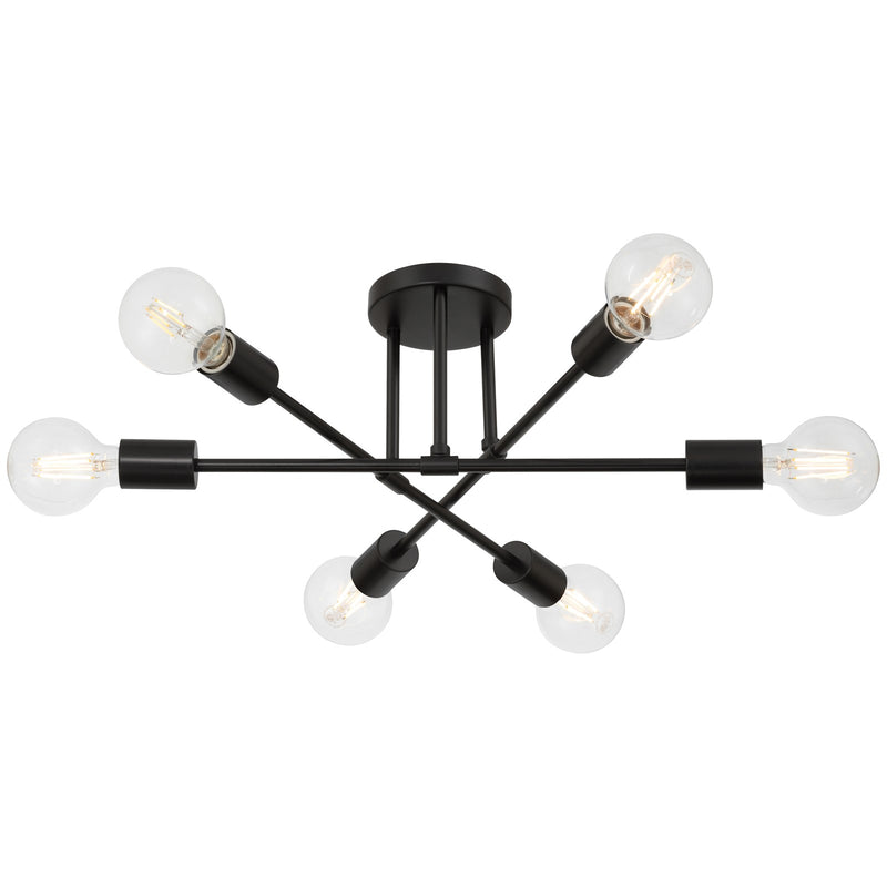Access Lighting Marin 6 Light Semi Flush, Matte Black