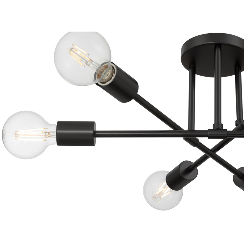 Access Lighting Marin 6 Light Semi Flush, Matte Black
