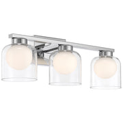 Access Lighting Chloe 3CCCT LED Vanity, Chrome/Clear Opal