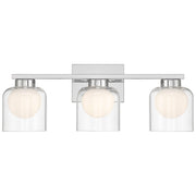 Access Lighting Chloe 3CCCT LED Vanity, Chrome/Clear Opal