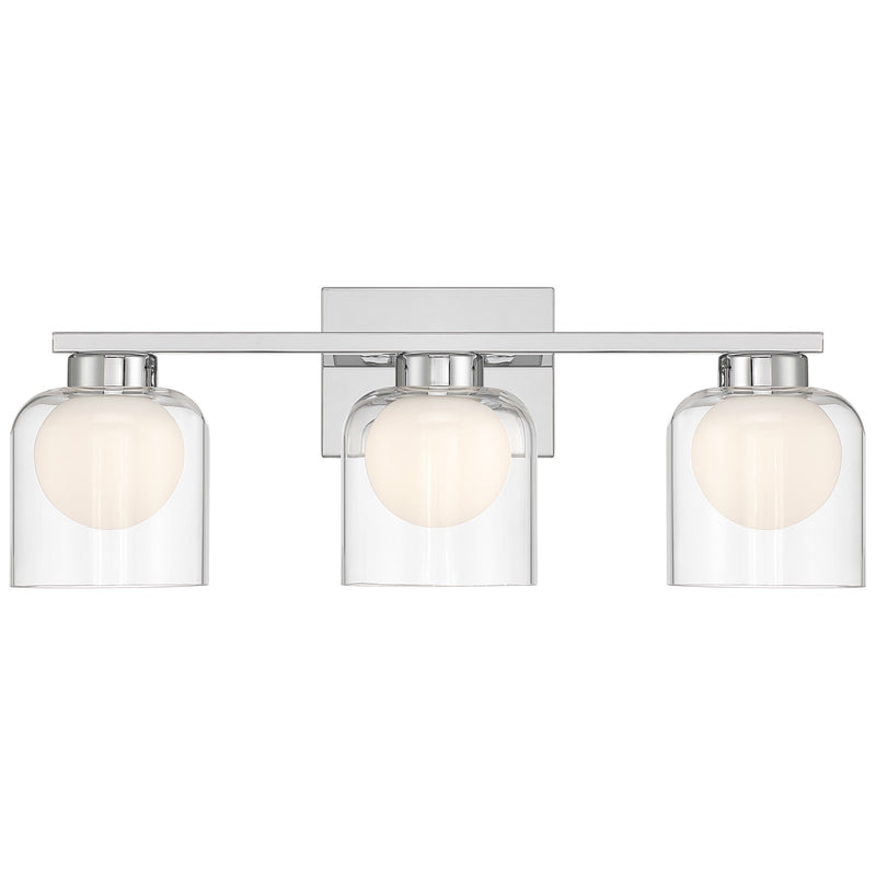 Access Lighting Chloe 3CCCT LED Vanity, Chrome/Clear Opal