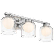 Access Lighting Chloe 3CCCT LED Vanity, Chrome/Clear Opal