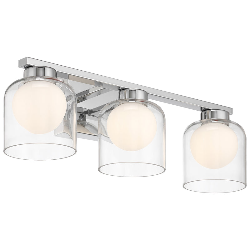 Access Lighting Chloe 3CCCT LED Vanity, Chrome/Clear Opal