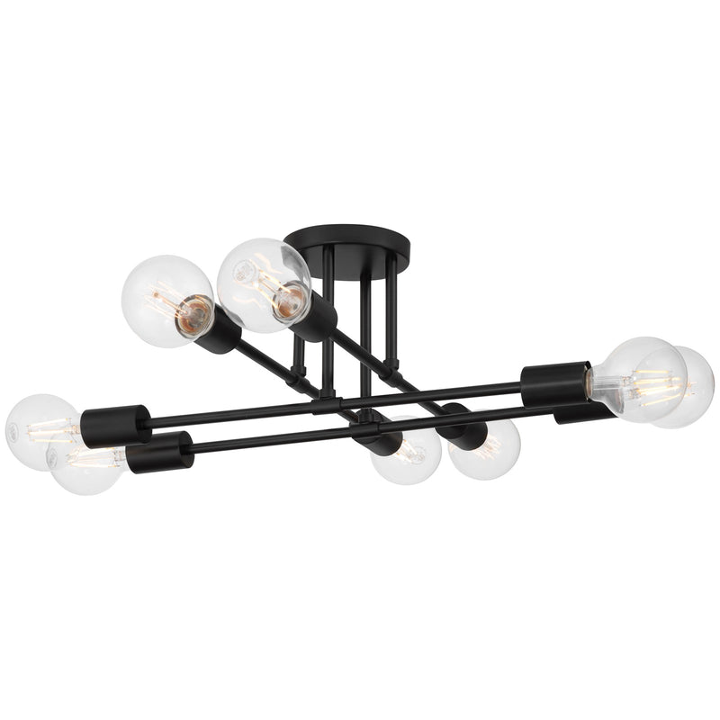Access Lighting Nova 8 Light Semi Flush, Matte Black