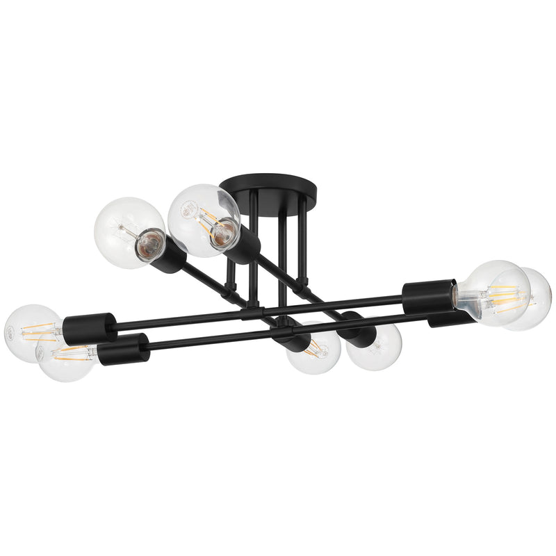 Access Lighting Nova 8 Light Semi Flush, Matte Black