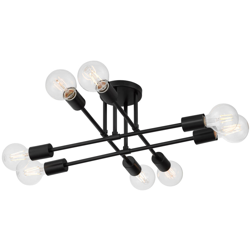 Access Lighting Nova 8 Light Semi Flush, Matte Black