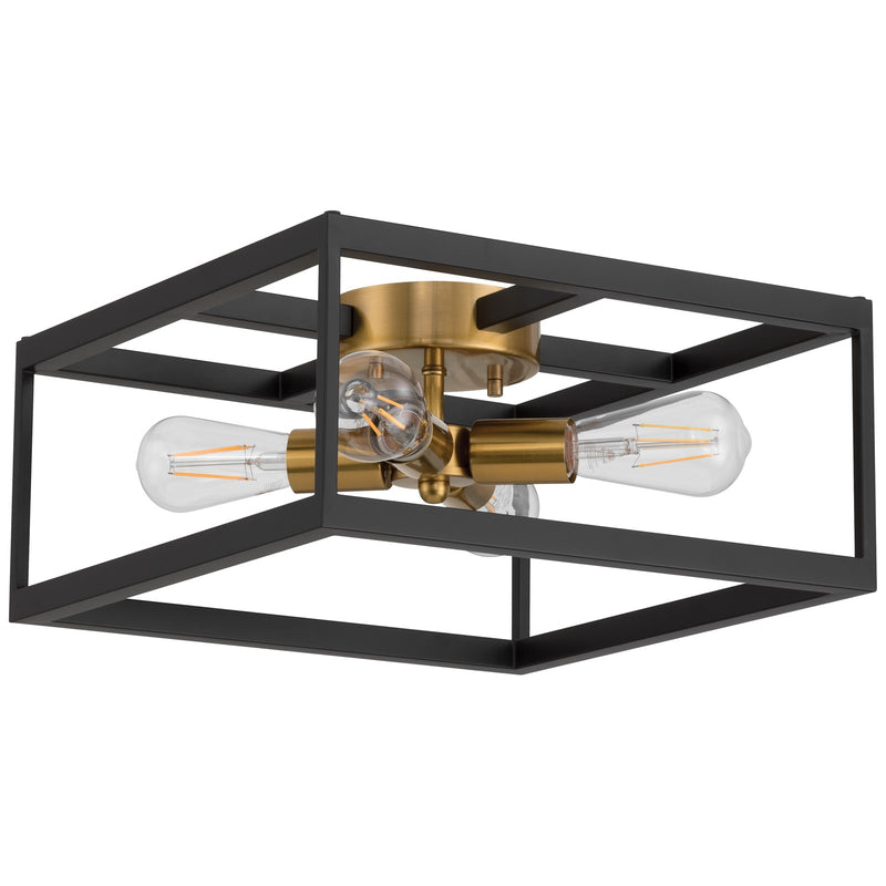 Access Lighting Nikki 4Lt Flush Mount, Black, Antique Brushed Brass