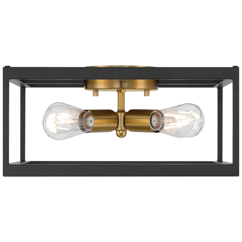Access Lighting Nikki 4Lt Flush Mount, Black, Antique Brushed Brass