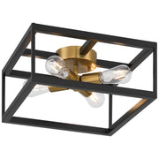 Access Lighting Nikki 4Lt Flush Mount, Black, Antique Brushed Brass
