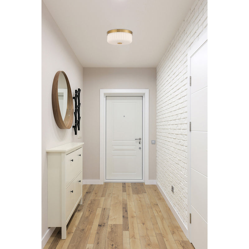 Access Daniella 3CCT LED Flush Mt, Antique Brass/Opal