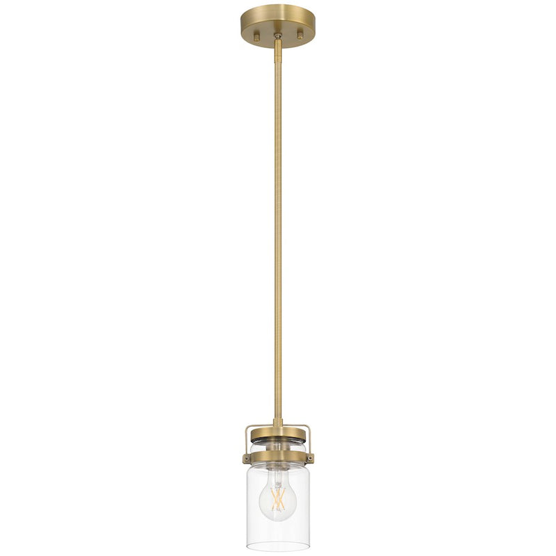 Access Lighting Shelby 1 Light Pendant, Brushed Gold/Clear