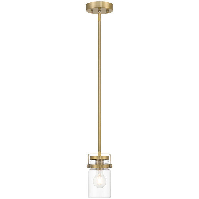 Access Lighting Shelby 1 Light Pendant, Brushed Gold/Clear