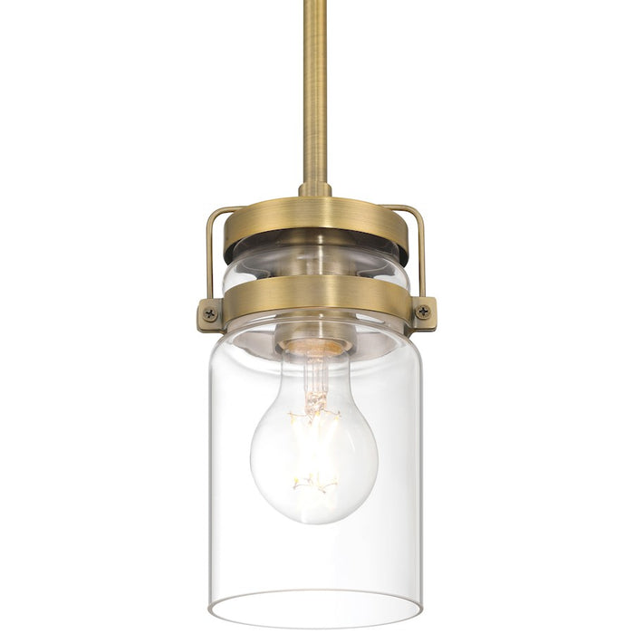 Access Lighting Shelby 1 Light Pendant, Brushed Gold/Clear