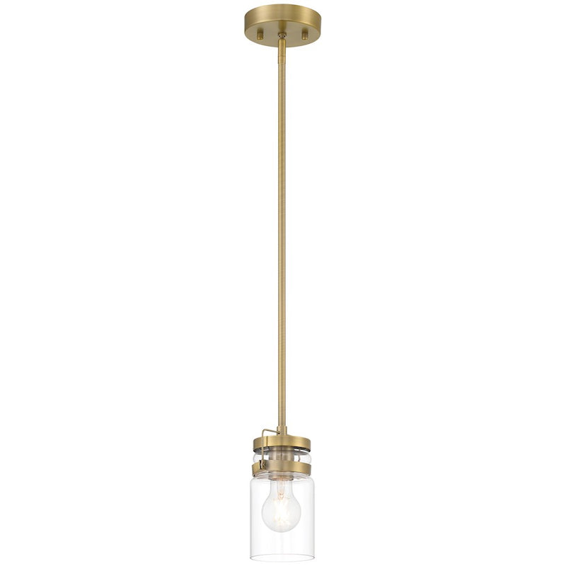 Access Lighting Shelby 1 Light Pendant, Brushed Gold/Clear