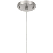 Access Lighting Iris 1 Light Pendant, Brushed Steel/Opal