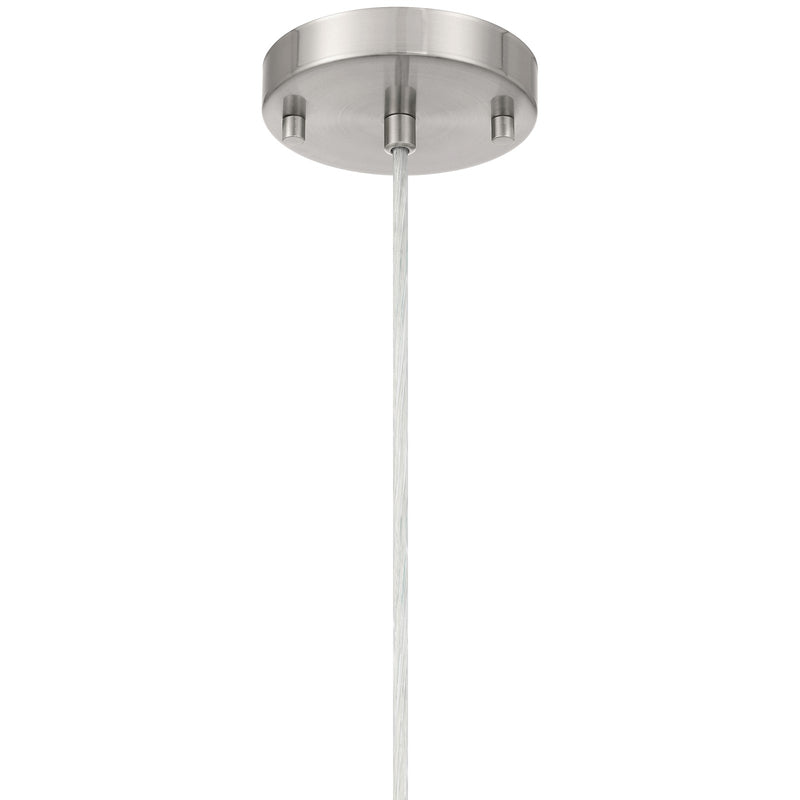 Access Lighting Iris 1 Light Pendant, Brushed Steel/Opal