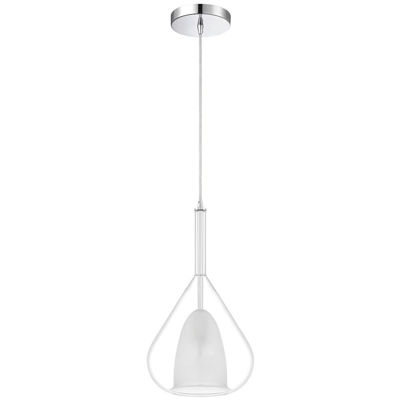 Access Lighting Ray Pendant, Chrome/Clear, Frosted White
