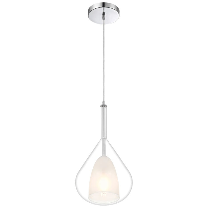 Access Lighting Ray Pendant, Chrome/Clear, Frosted White