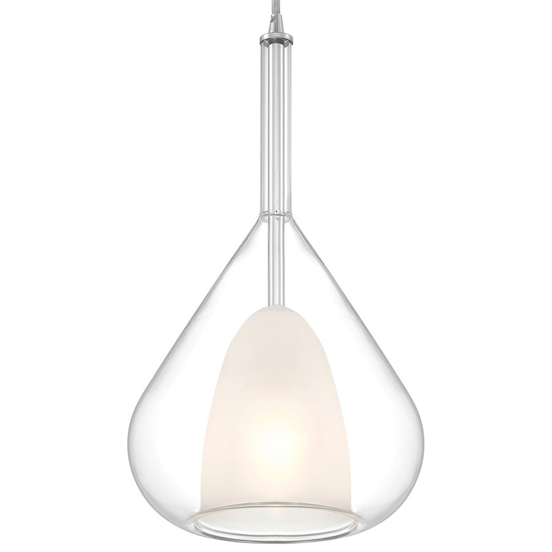 Access Lighting Ray Pendant, Chrome/Clear, Frosted White