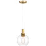 Access Lighting Chantelle 1Lt Pendant, Antique Brushed Brass/Clr