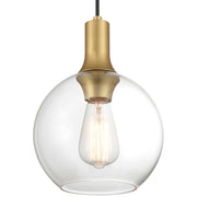 Access Lighting Chantelle 1Lt Pendant, Antique Brushed Brass/Clr