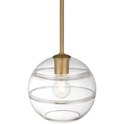 Access Swirl 1Lt Pendant, Antique Brushed Brass/Clr Ribbed