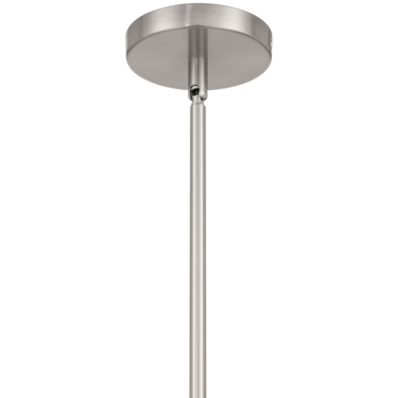 Access Lighting Swirl 1 Light Pendant, Brushed Steel/Clear Ribbed