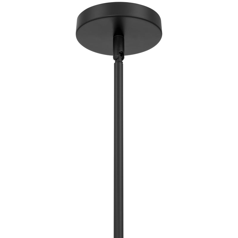 Access Lighting Swirl 1 Light Pendant, Matte Black/Clear Ribbed