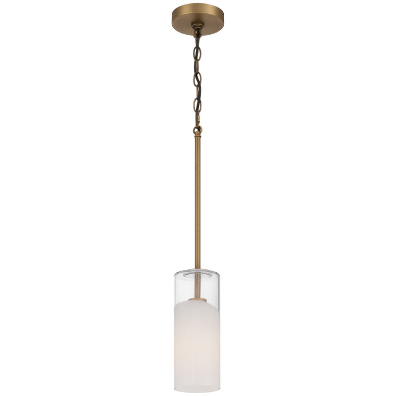 Access Ole' 1Lt Pendant, Antique Brushed Brass/Clr Frosted