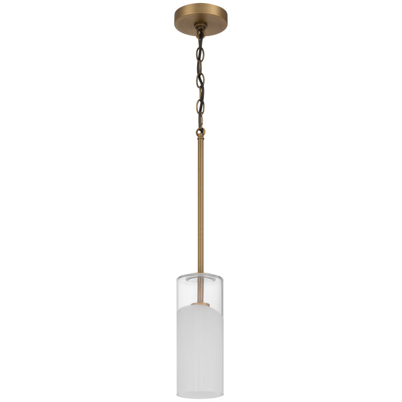 Access Ole' 1Lt Pendant, Antique Brushed Brass/Clr Frosted