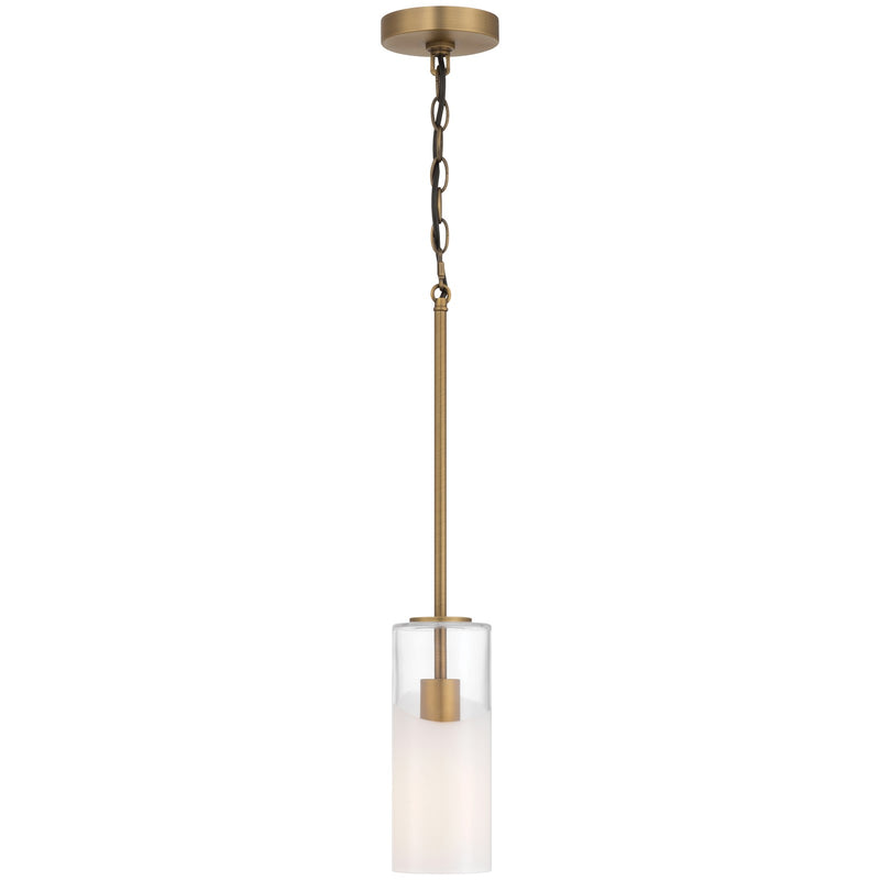 Access Ole' 1Lt Pendant, Antique Brushed Brass/Clr Frosted