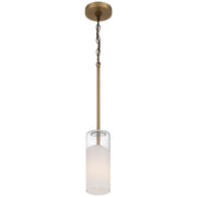 Access Ole' 1Lt Pendant, Antique Brushed Brass/Clr Frosted