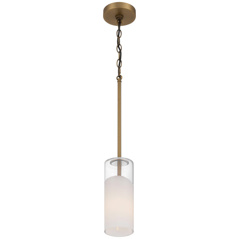 Access Ole' 1Lt Pendant, Antique Brushed Brass/Clr Frosted
