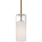Access Ole' 1Lt Pendant, Antique Brushed Brass/Clr Frosted
