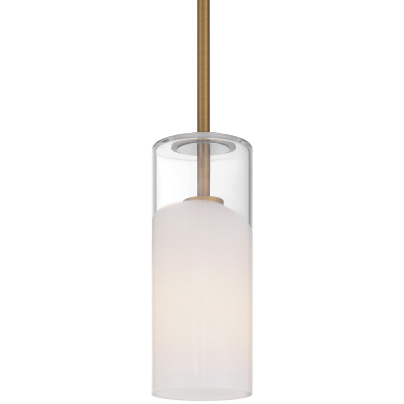Access Ole' 1Lt Pendant, Antique Brushed Brass/Clr Frosted