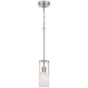 Access Lighting Ole' 1 Light Pendant, Brushed Steel/Clear Frosted