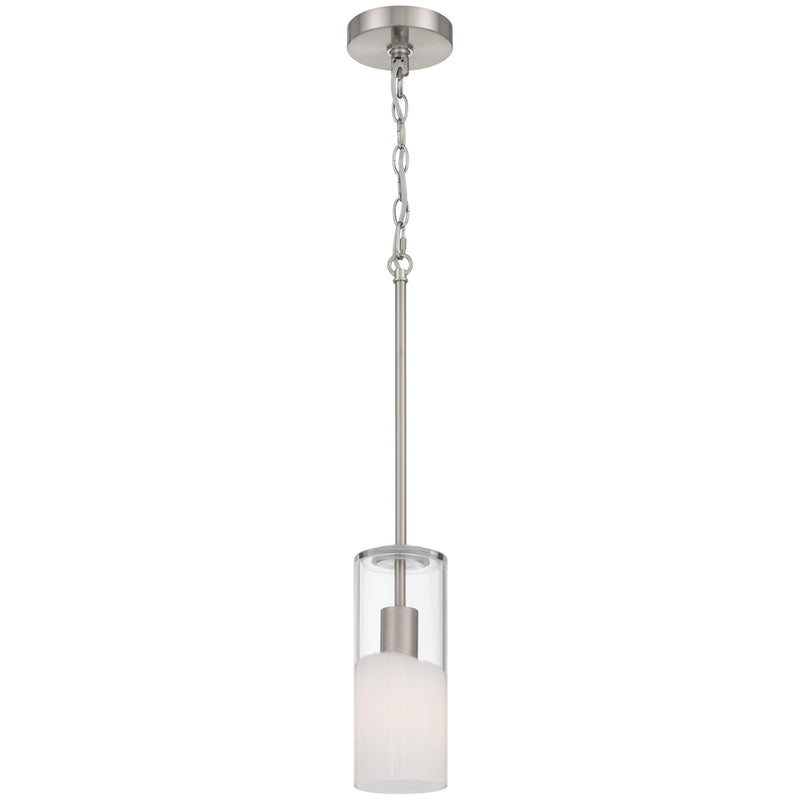 Access Lighting Ole' 1 Light Pendant, Brushed Steel/Clear Frosted