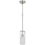 Access Lighting Ole' 1 Light Pendant, Brushed Steel/Clear Frosted