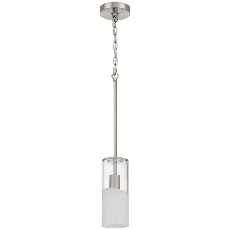 Access Lighting Ole' 1 Light Pendant, Brushed Steel/Clear Frosted
