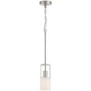 Access Lighting Ole' 1 Light Pendant, Brushed Steel/Clear Frosted
