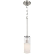 Access Lighting Ole' 1 Light Pendant, Brushed Steel/Clear Frosted