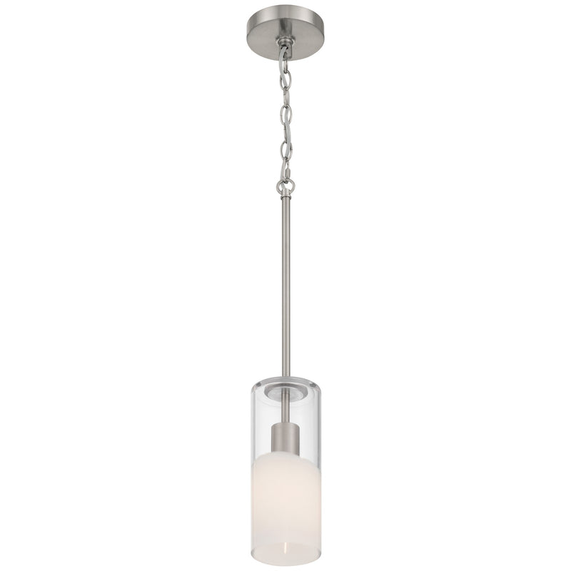Access Lighting Ole' 1 Light Pendant, Brushed Steel/Clear Frosted