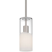 Access Lighting Ole' 1 Light Pendant, Brushed Steel/Clear Frosted