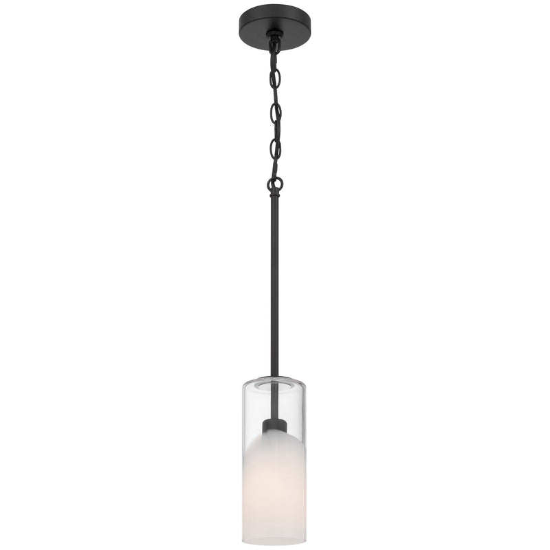 Access Lighting Ole' 1 Light Pendant, Matte Black/Clear Frosted