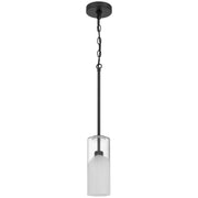 Access Lighting Ole' 1 Light Pendant, Matte Black/Clear Frosted