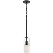 Access Lighting Ole' 1 Light Pendant, Matte Black/Clear Frosted