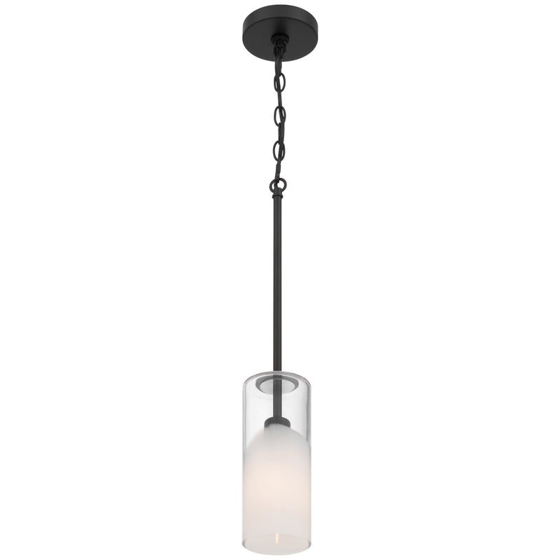 Access Lighting Ole' 1 Light Pendant, Matte Black/Clear Frosted